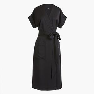 Jcrew Short-sleeve wrap dress in satin-back crepe